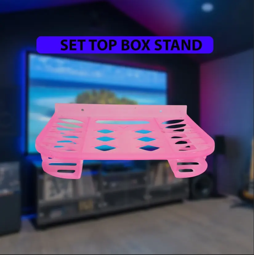 Wi-Fi Router/Setup Box Stand Mount Plastic Plastic Wall Shelf  (Pink)