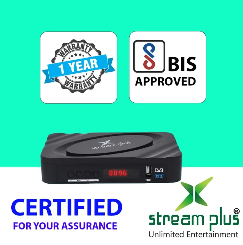STREAM PLUS HD MPEG-4 DD Free Set Top Box | USB & HDMI Port | WITH Wifi (DLNA & YouTube)